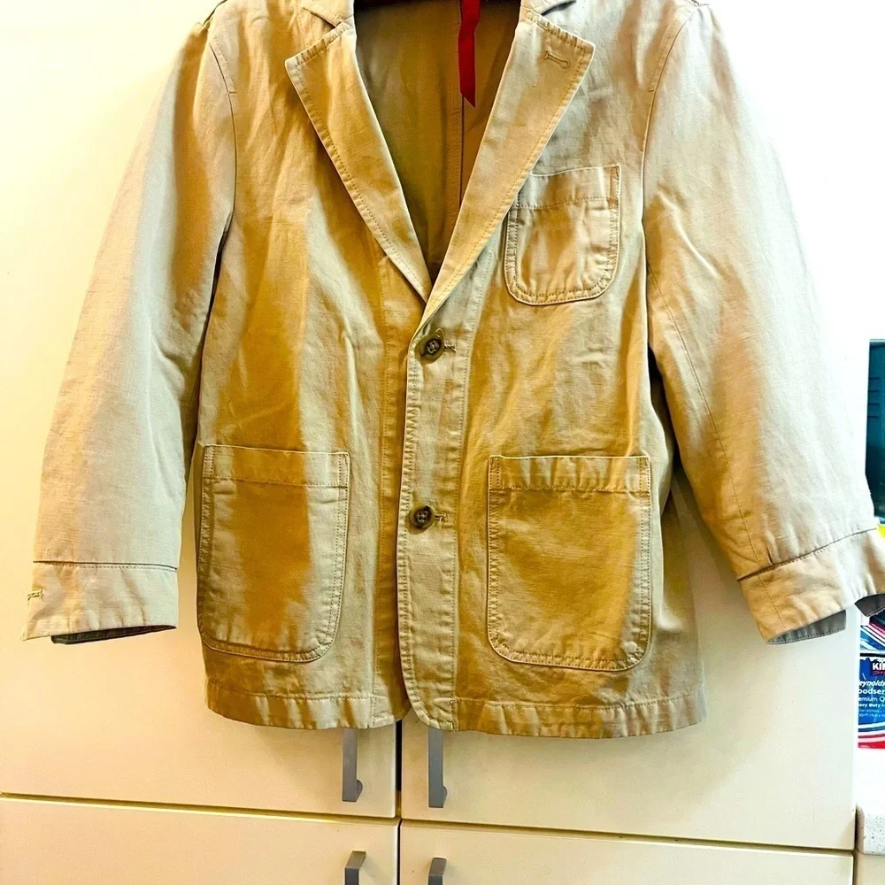 Girls Junior Cotton Jacket Blazer Beige Size 14